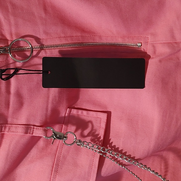 We Wore What NWT side chain sexy festival mini skirt. Light Denim 100% cotton - Picture 3 of 4